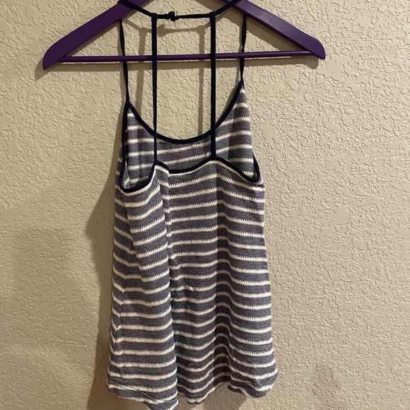 Blue and white stripes woven tank - Picture 2 of 5